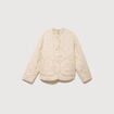 Veste oversize manches longues doubl&eacute;e creme femme