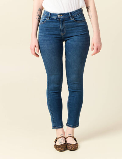 Jeans slim taille haute 7/8ème denim stone femme