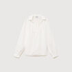 Chemise droite &agrave; manches longues ecru femme