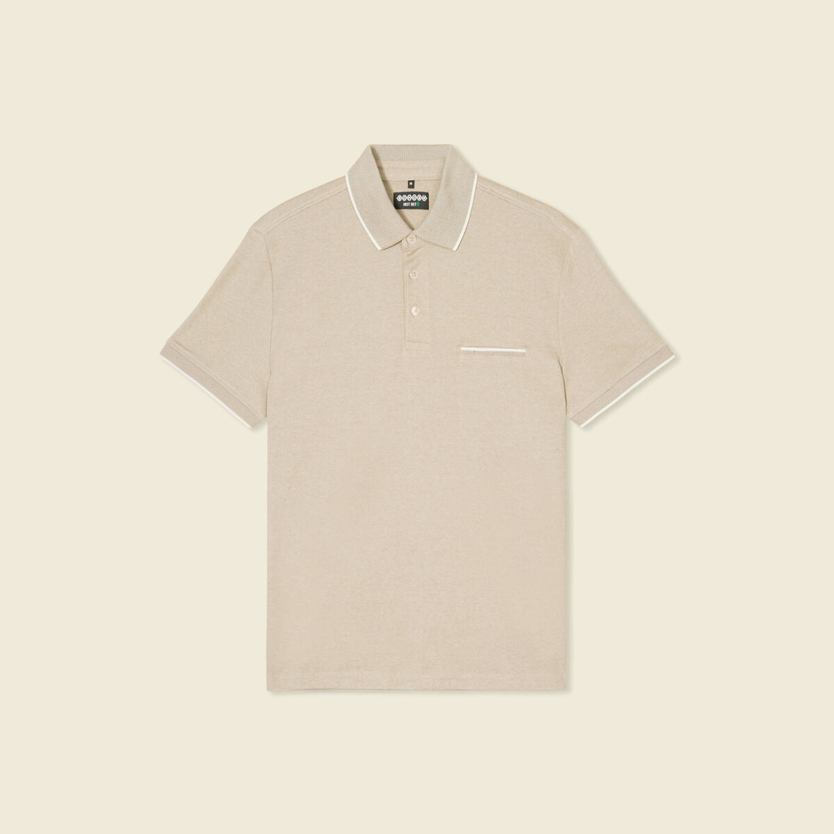 Polo manches courtes taupe homme
