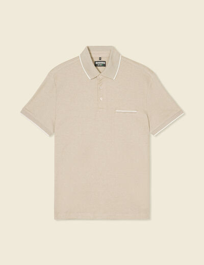 Polo manches courtes taupe homme