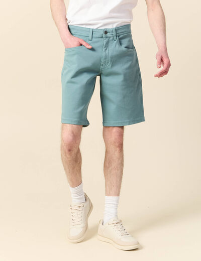 Bermuda droit 5 poches vert foncé homme
