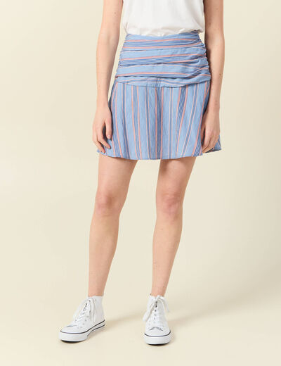Jupe trapèze taille haute rouge femme