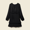 Robe patineuse courte manches longues noir femme