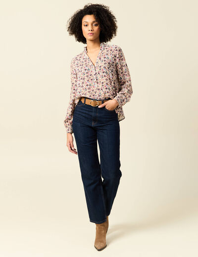 Blouse manches longues creme femme