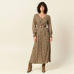 Robe longue &eacute;vas&eacute;e taupe femme