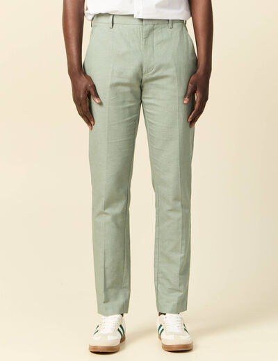 Pantalon chino vert olive homme