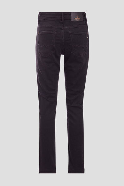 Jeans girlfriend taille haute denim noir femme