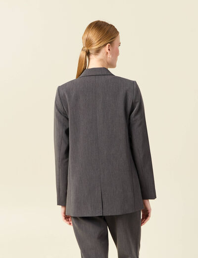 Veste blazer double boutonnage gris femme
