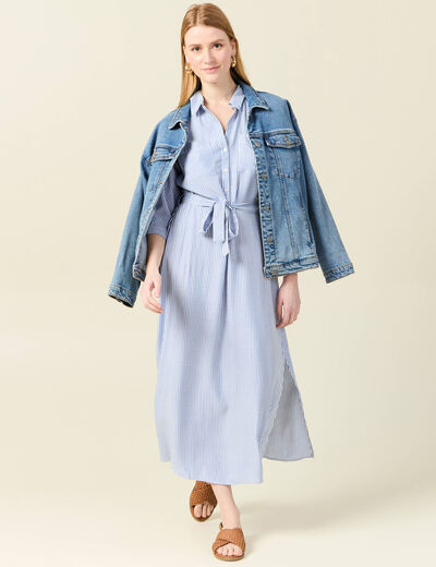 Robe chemise éco-responsable ecru femme
