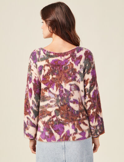 Pull manches longues violet femme