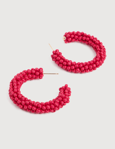 Boucles d'oreilles cr&eacute;oles rose femme