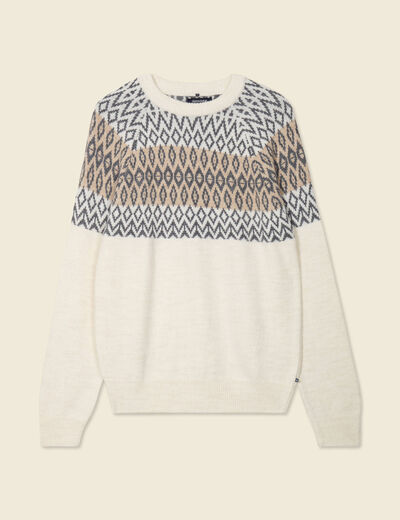 Pull manches longues ecru homme