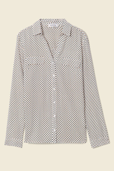 Chemise manches longues blanc femme