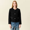Veste manches longues en tweed noir femme