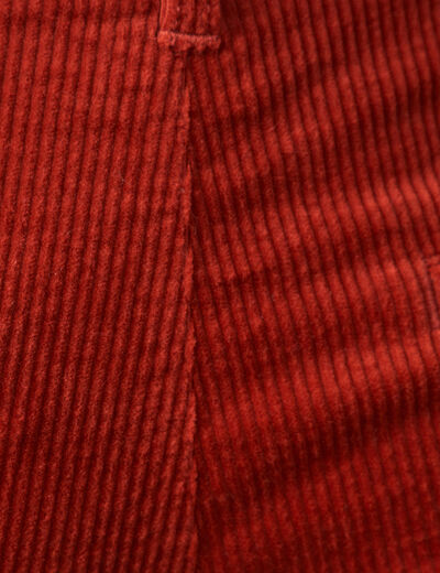 Pantalon chino velours côtelé rouge foncé femme