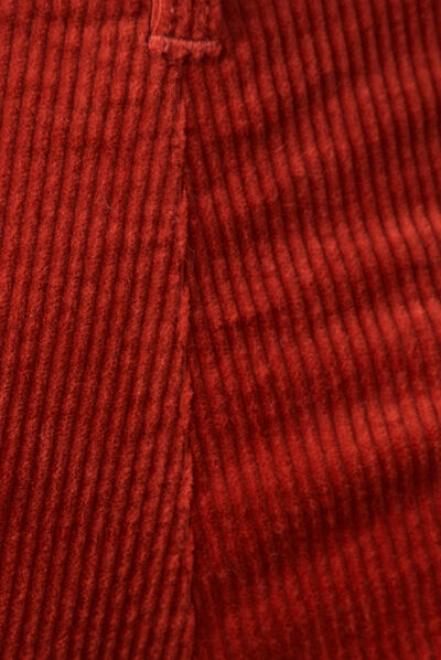 Pantalon chino velours côtelé rouge foncé femme