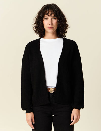 Gilet manches longues noir femme