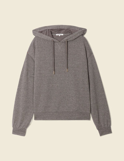 Sweat à capuche gris femme