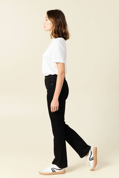 Jeans bootcut denim noir femme
