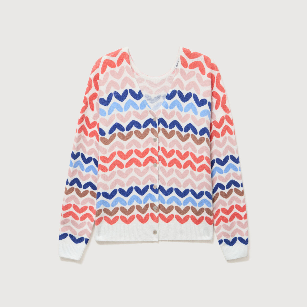 Gilet manches longues multicolore femme