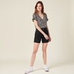 Chemise manches courtes noir femme