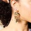 Boucles d'oreilles pendantes couleur or femme