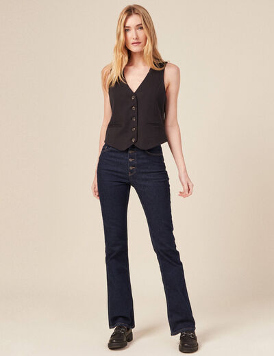 Veston boutonné noir femme