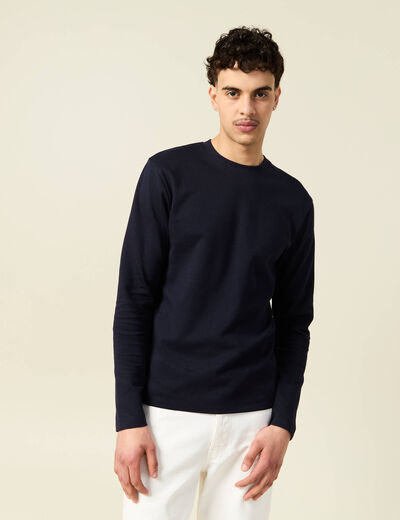 T-shirt manches longues bleu marine homme