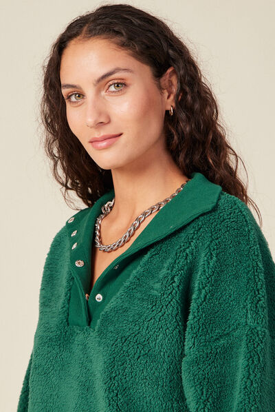Sweat éco-responsable vert femme