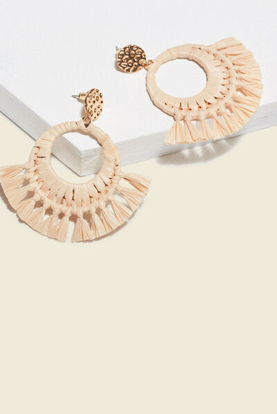 Boucles d'oreilles pendantes sable femme