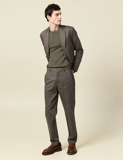 Blazer manches longues col classique vert fonc&eacute; homme