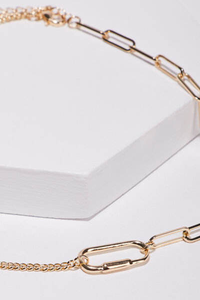 Collier chaîne couleur or femme