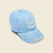 Casquette brod&eacute;e en jean denim bleach femme
