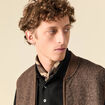 Foulard en coton beige fonce homme