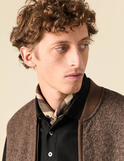 Foulard en coton beige fonce homme