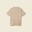 T-shirt ample col rond broderie coton beige homme