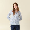 Chemise manches longues bleu ciel femme