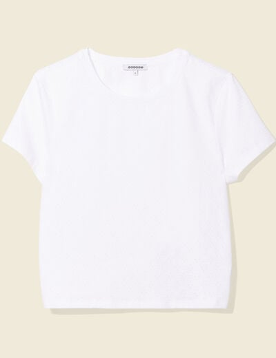 T-shirt manches courtes blanc femme