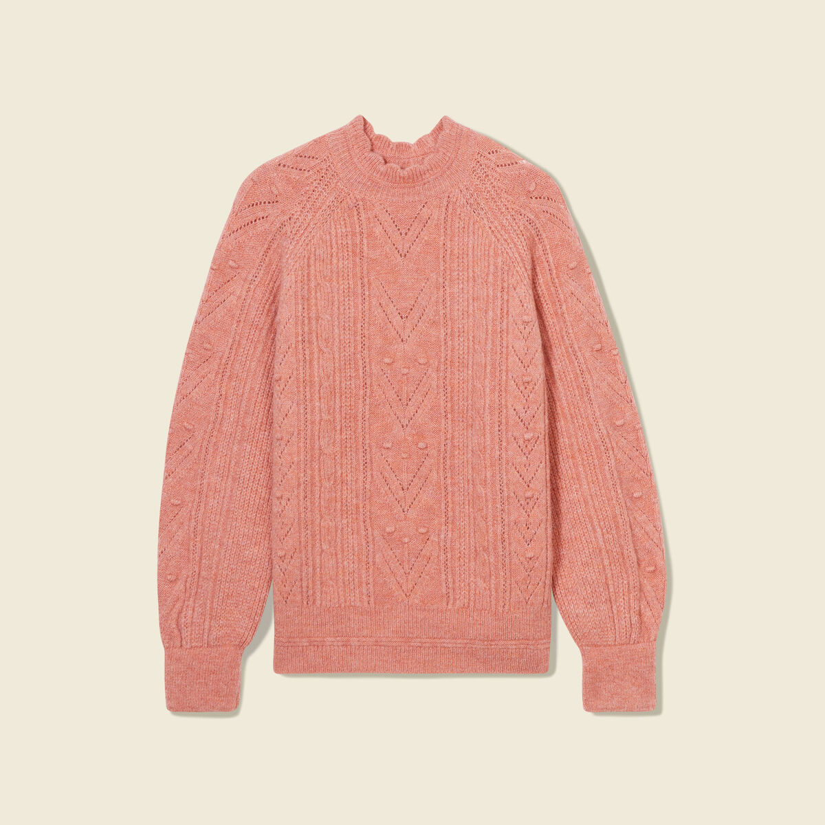 Pull manches longues rose femme