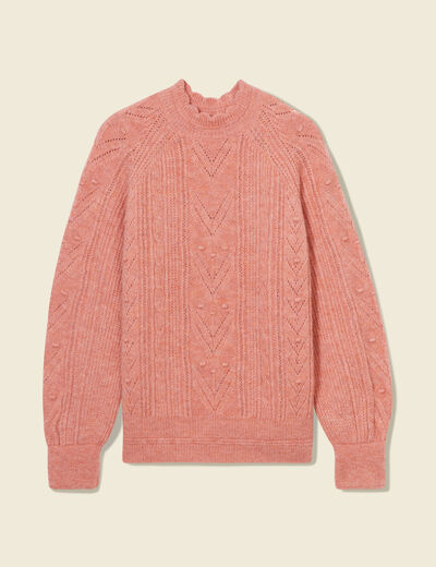Pull manches longues rose femme