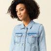 Blouson en jean denim bleach femme