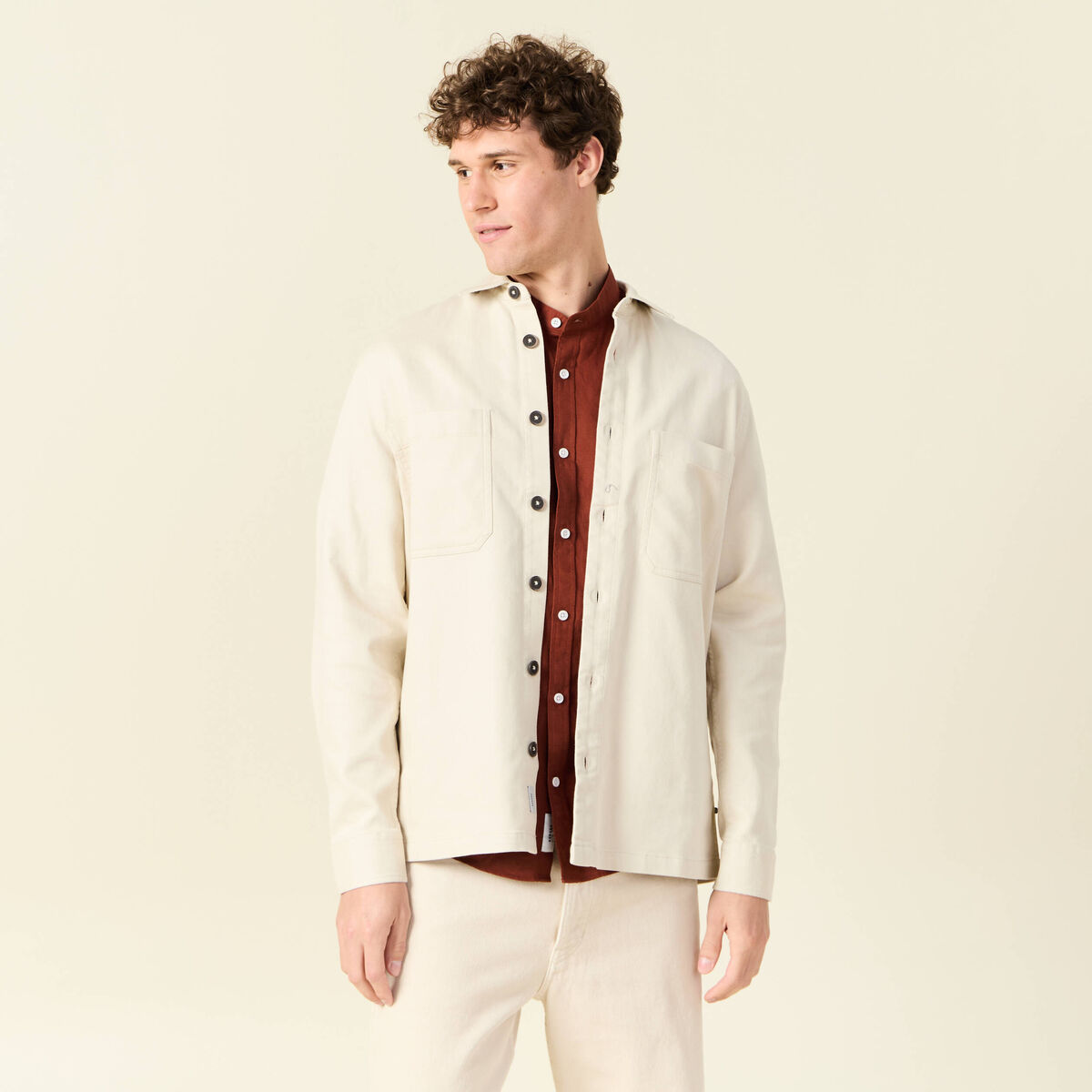 Surchemise manches longues sable homme