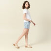 Blouse manches courtes blanc femme