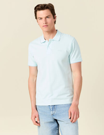 Polo éco-responsable bleu clair homme