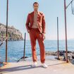 Veste blazer cintré marron cognac homme