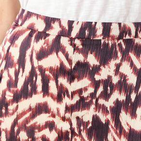 Jupe midi évasée fluide marron femme