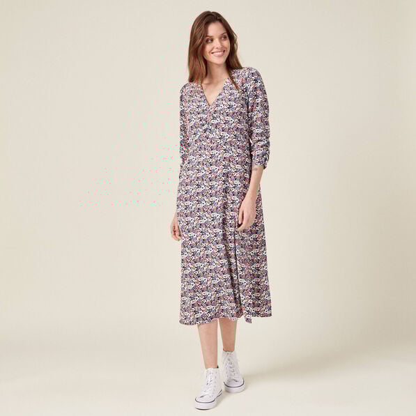 robe longue eco responsable bleu marine femme Robe longue éco-responsable bleu marine femme