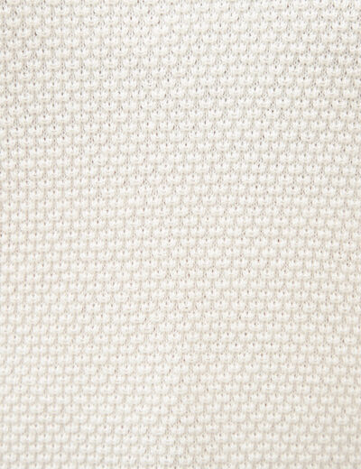 Pull droit court en coton ecru femme