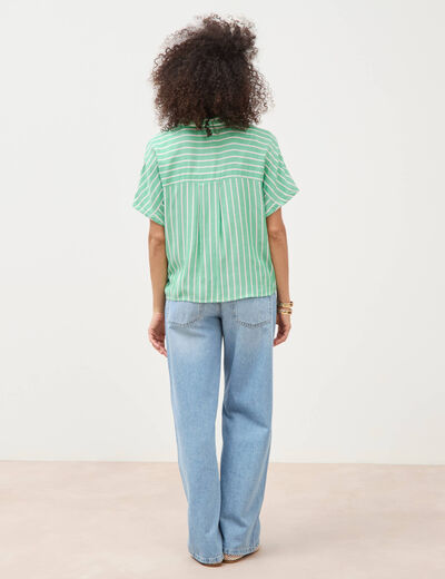 Chemise manches 3/4 vert menthe femme